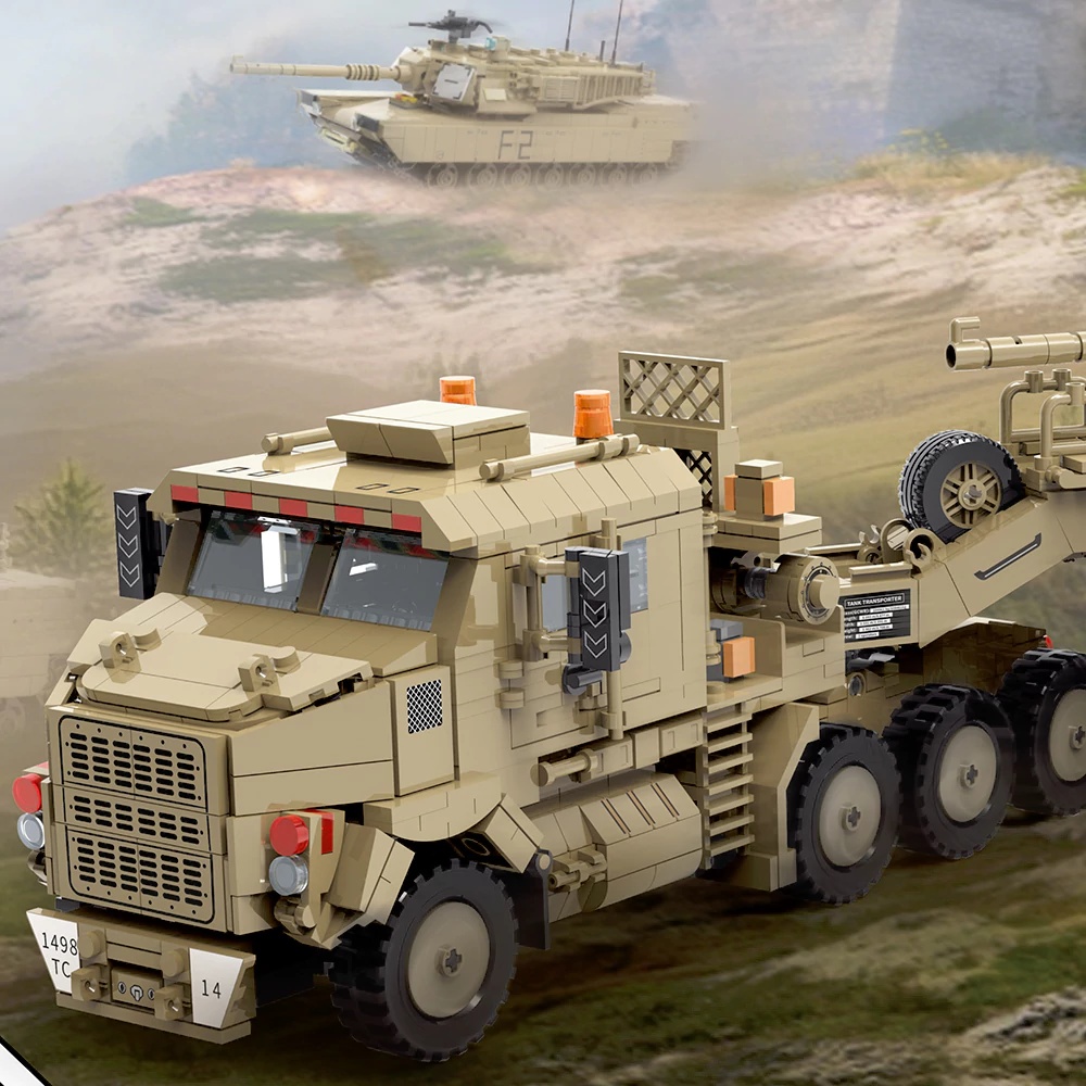 Lego Compatible Military Tank - Zestaw Klocków Konstrukcyjnych Wojskowy Pojazd Opancerzony