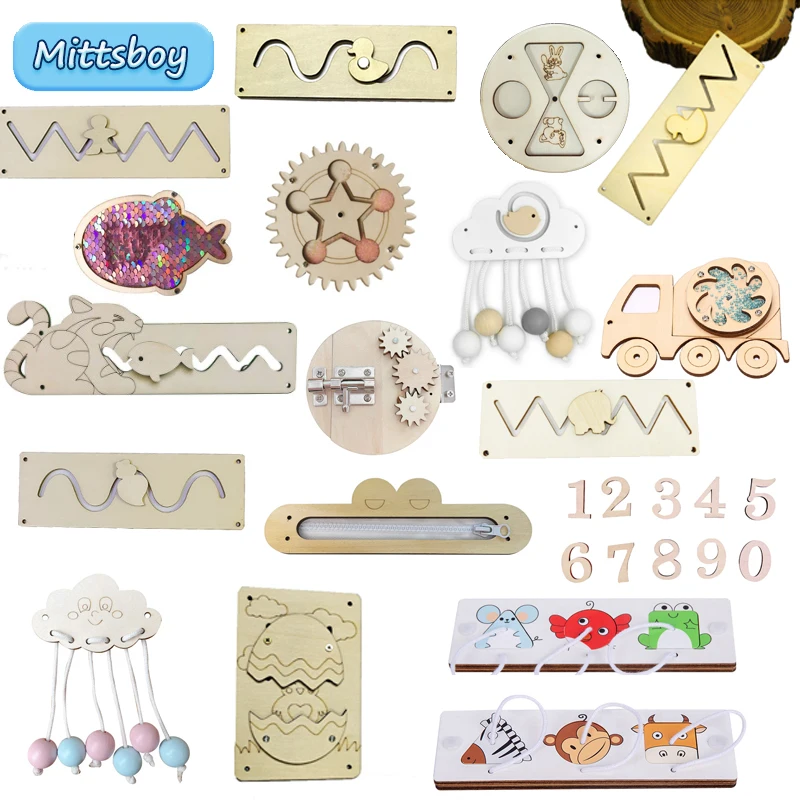 Montessori Wooden Busy Board Toddler - Tablica Manipulacyjna DIY Montessori Zabawki Edukacyjne