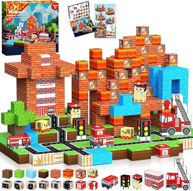 Magnetic Building Tiles Set 100Pcs - Magnetyczne Klocki 100 szt. Zestaw Budowlany: