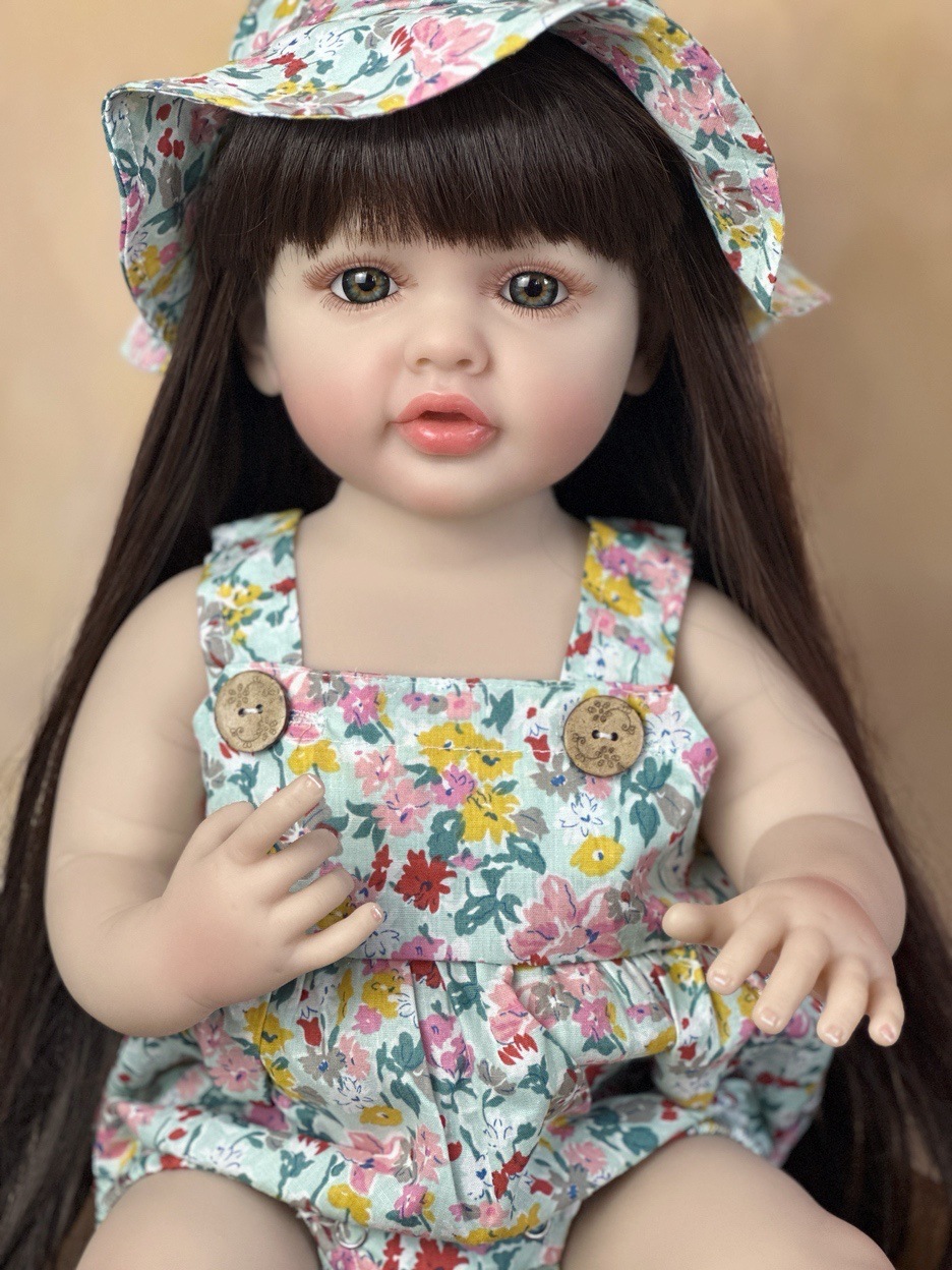 Reborn Baby Doll Silicone Realistic - 22-calowa przytulna silikonowa winylowa dziewczynka Bebe