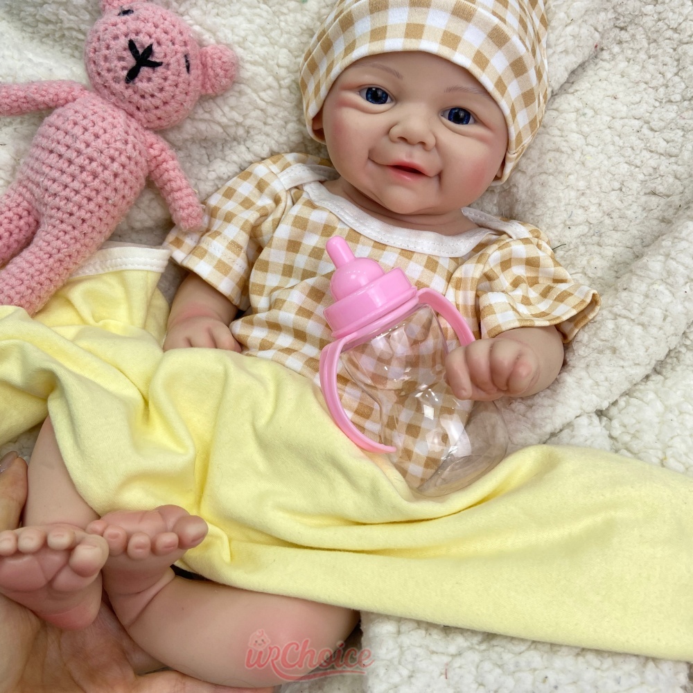Reborn Baby Doll Silicone Realistic - Otwarte Oczy, Całe Ciało z Silikonu,