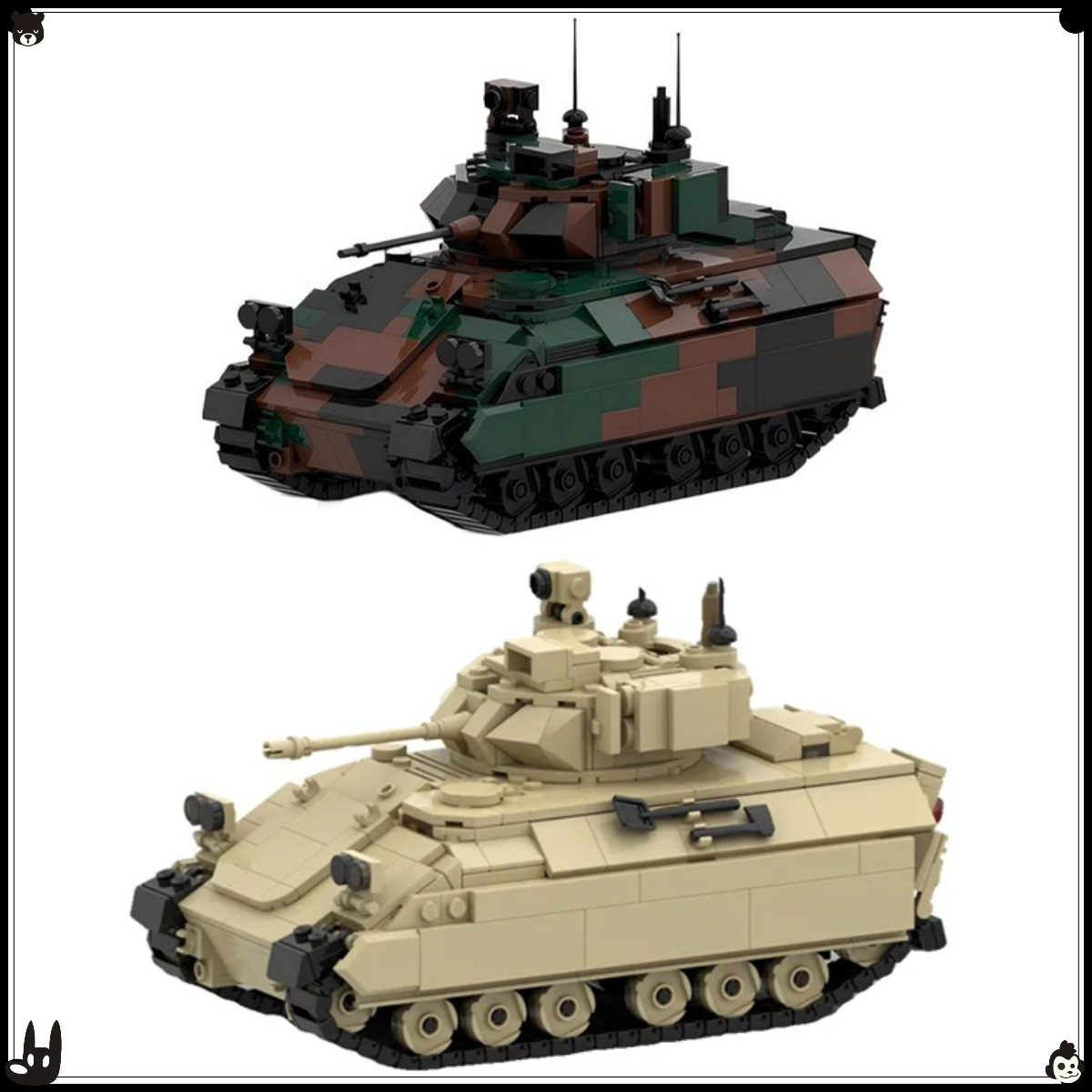Lego Compatible Military Tank - Zestaw klocków MOC z serii Militarnej
