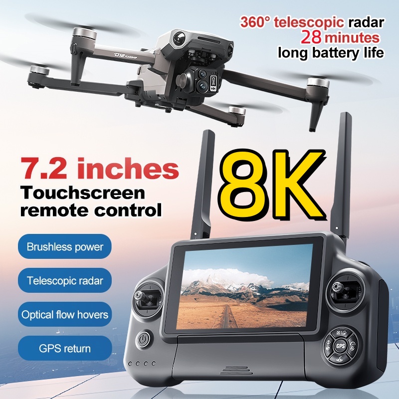 Dron RC z 3-osiowym gimbalem 8 – Fpv Brushless Rc Drone 4K recenzja i cena