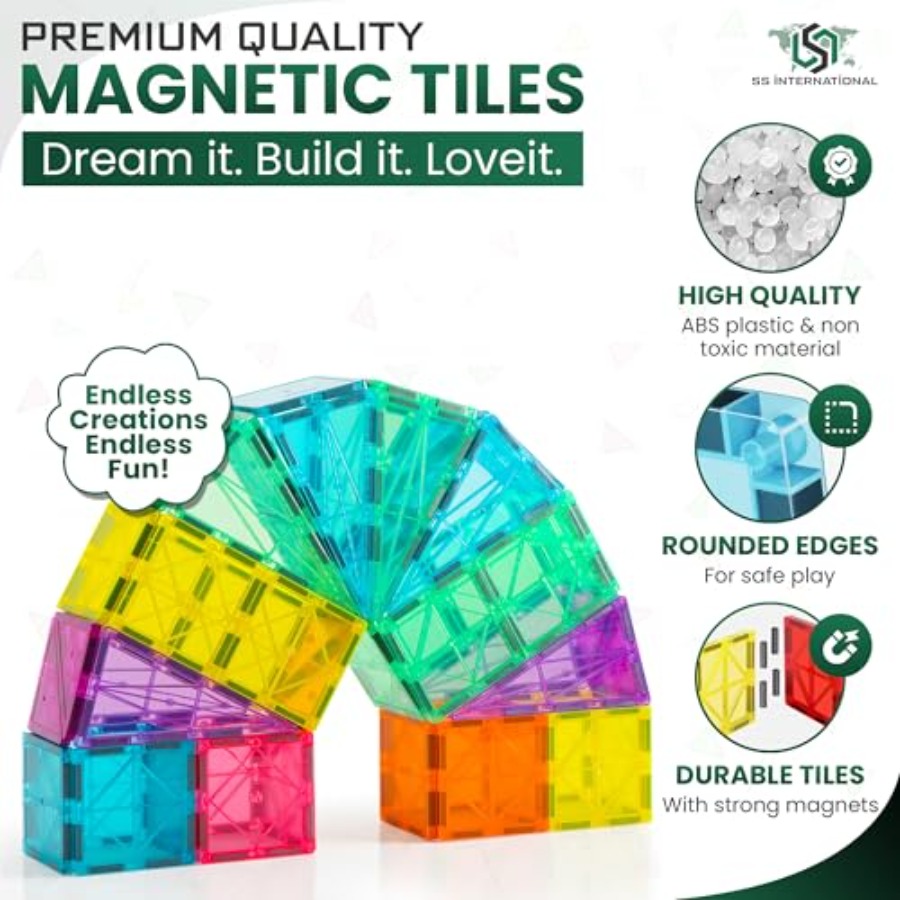 Magnetyczny zestaw konstrukcyj – Magnetic Building Tiles Set 100Pcs recenzja i cena