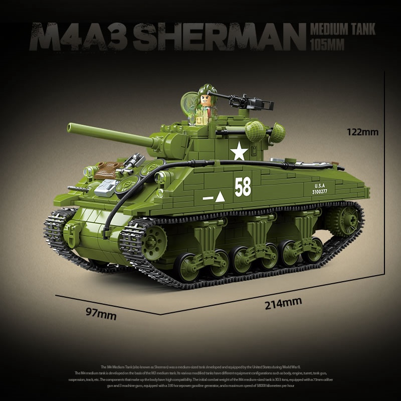 Nowa broń wojskowa II wojny św – Lego Compatible Military Tank recenzja i cena