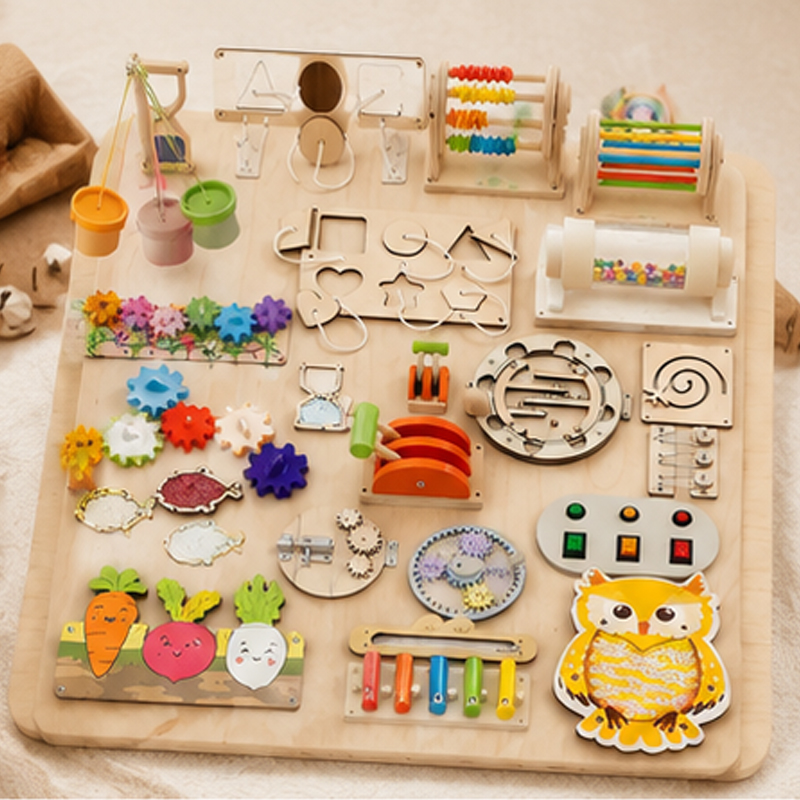 Akcesoria do tablic manipulacy – Montessori Wooden Busy Board Toddler recenzja i cena