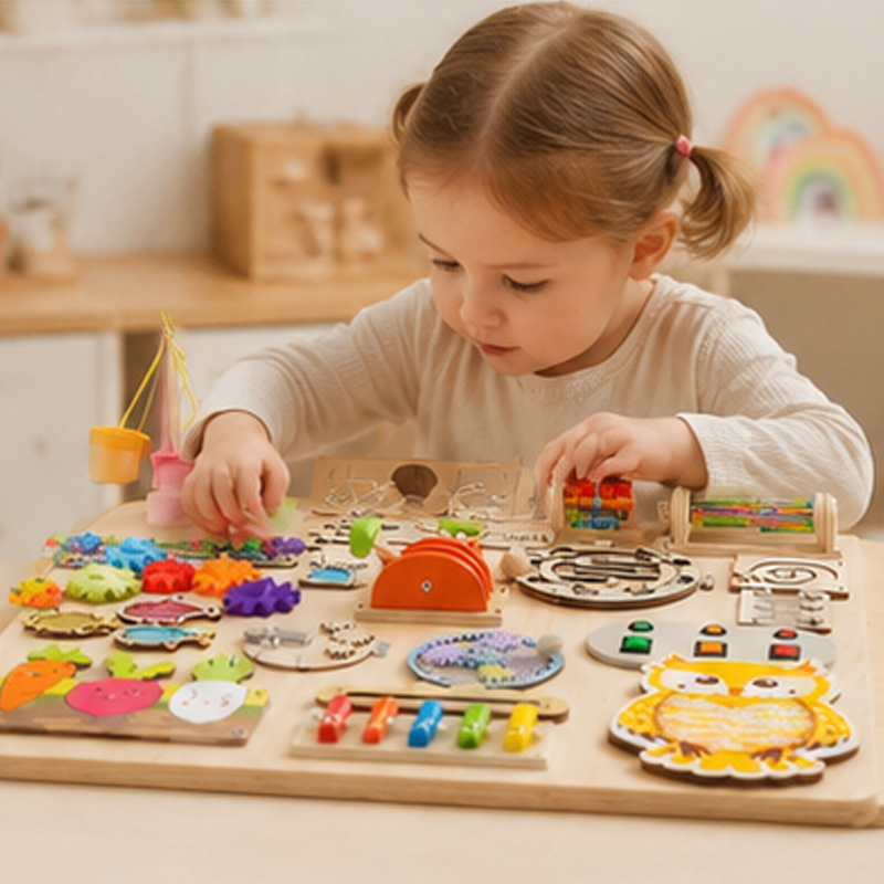 Akcesoria do tablic manipulacy – Montessori Wooden Busy Board Toddler recenzja i cena